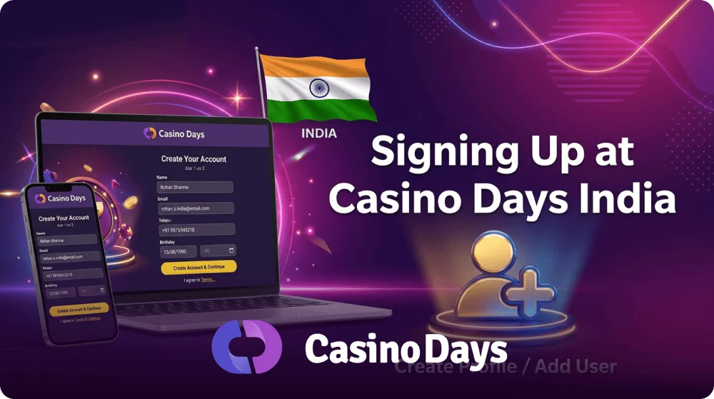 Casino Days India registration process for new players